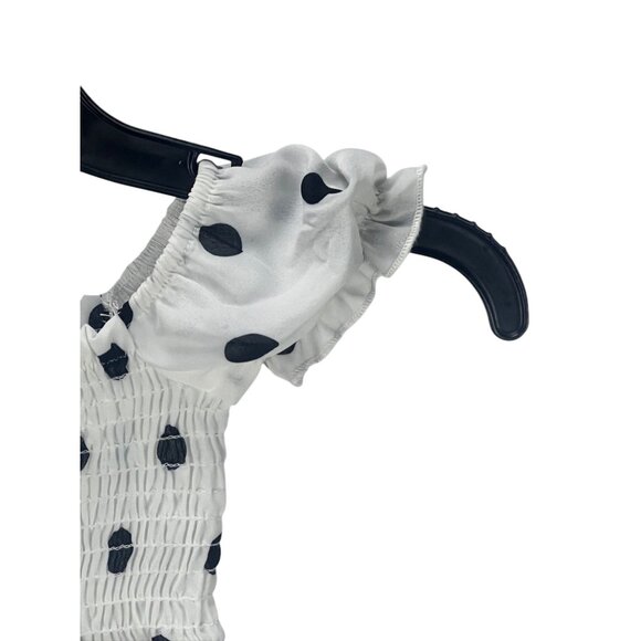 NOVAKids Polka Dot Off-Shoulder Toddler Top Size 2 White Black Smocked Birthday - Picture 6 of 11